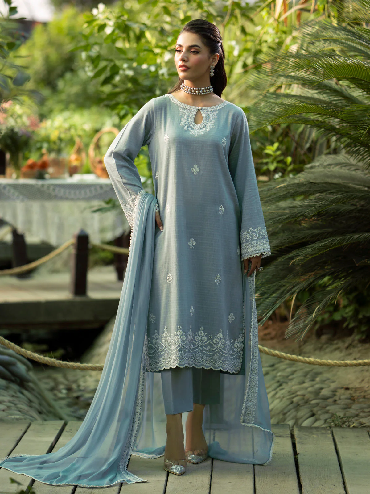 Embroidered Dobby Suit - EWU24V7-28784-3P